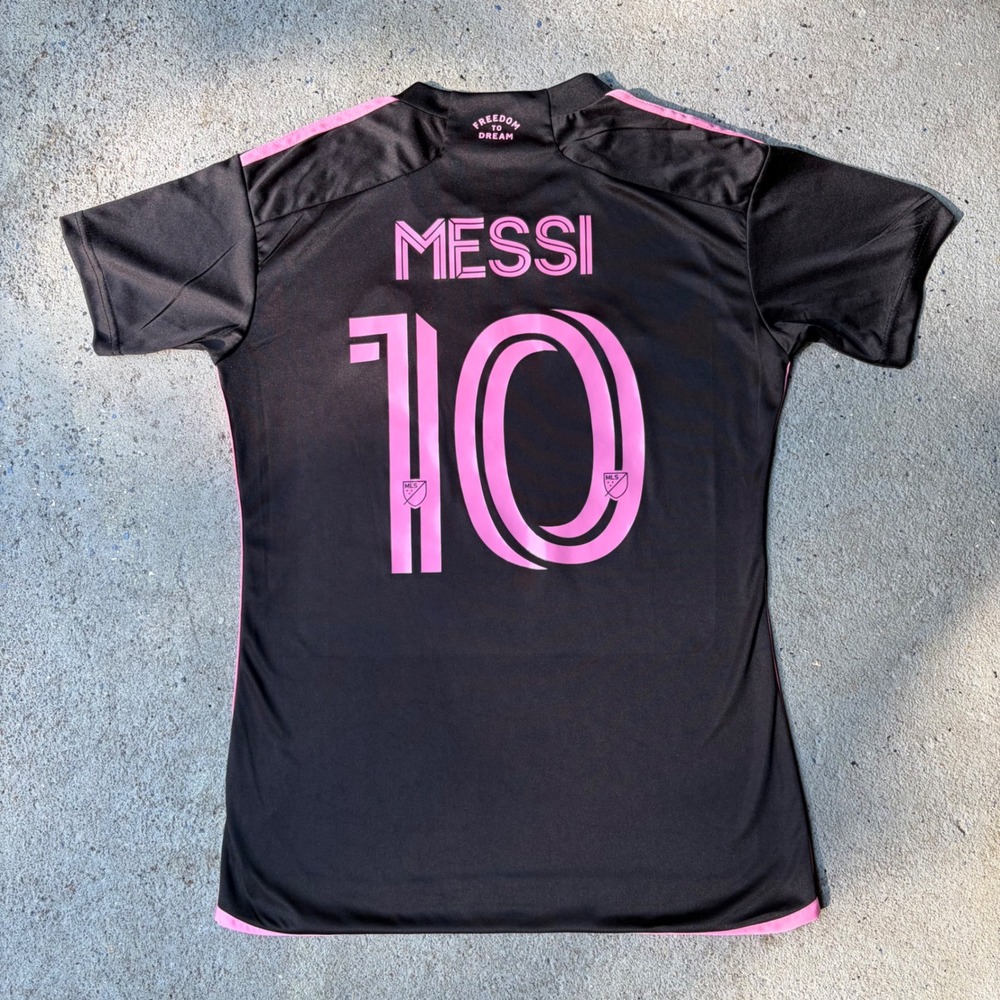Adidas Inter Miami CF 2024 Away Jersey Lionel Messi 10 Black Pink Slim Fit L